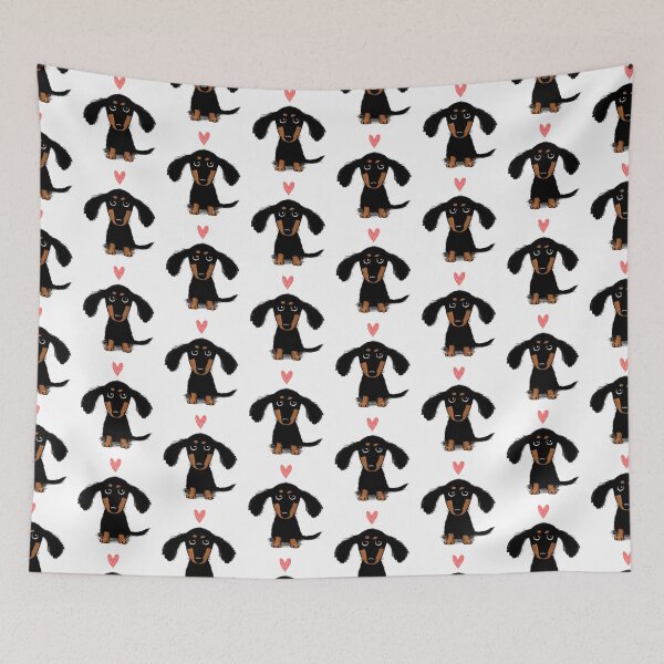 Item preview, Dachshund Puppy Love | Cute Black and Tan Wiener Dog with Heart designed and sold by Jenn Inashvili.