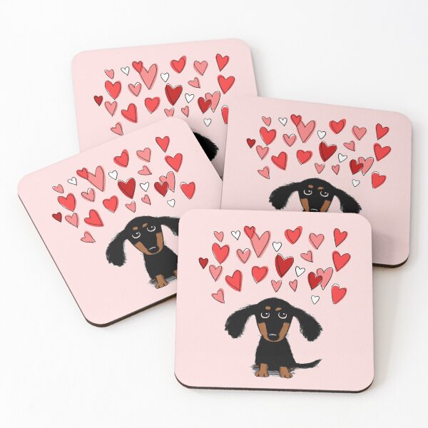 Item preview, Cute Dachshund Puppy Dog with Valentine Hearts designed and sold by Jenn Inashvili.