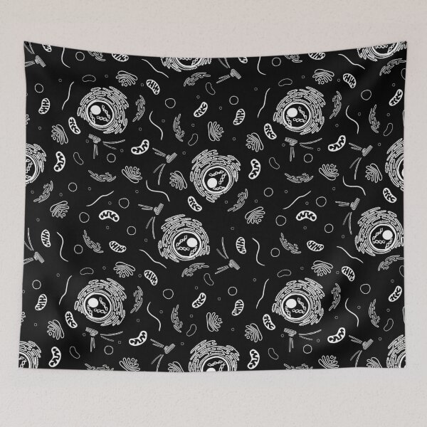 Item preview, Cell Organelles - White on Black designed and sold by Hodgepodge Bricolage.