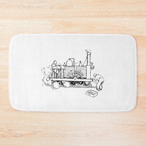 Item preview, steam engine drawing with workers designed and sold by Animalhead.