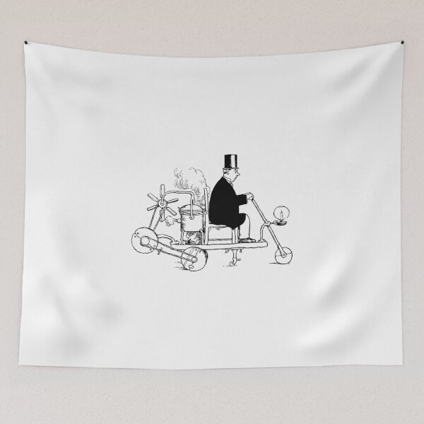 Item preview,  steam engine drawing with gentleman designed and sold by Animalhead.