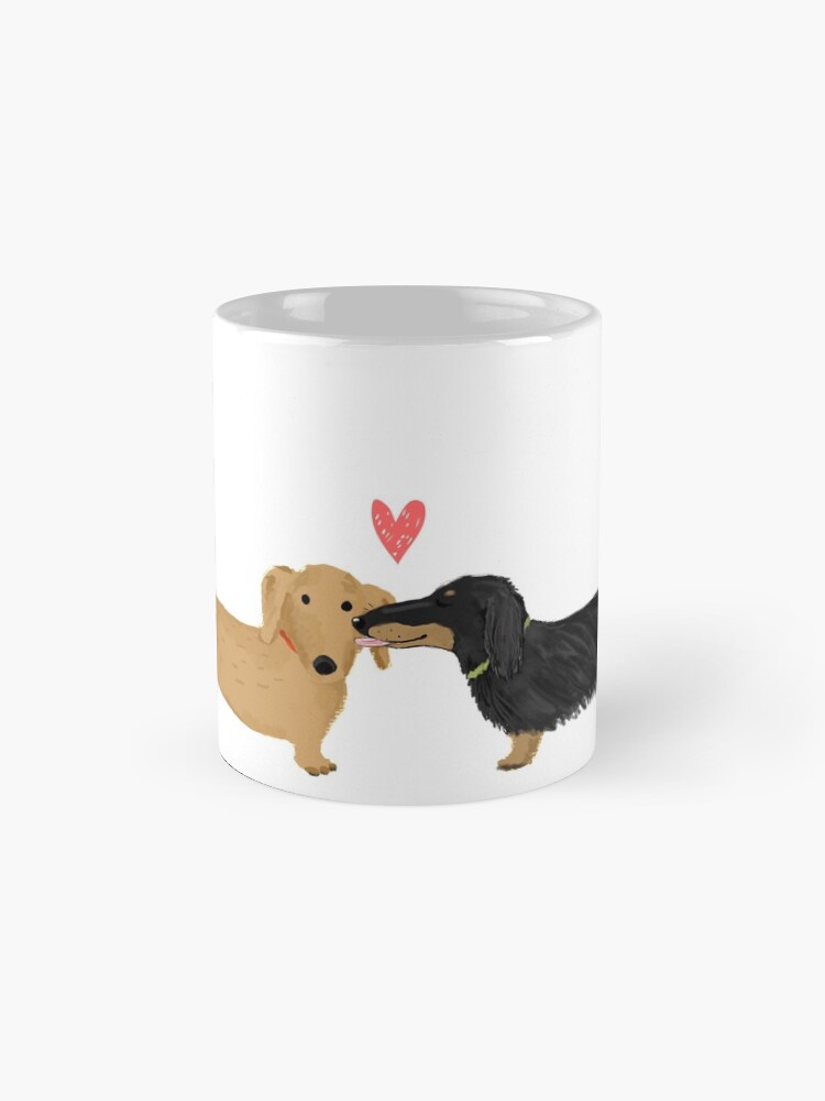 Thumbnail 4 of 6, Coffee Mug, Dachshunds Love Dogs with Heart Cute Wiener Dogs designed and sold by ShortCoffee.