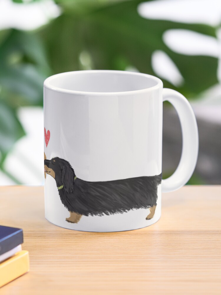Thumbnail 1 of 6, Coffee Mug, Dachshunds Love Dogs with Heart Cute Wiener Dogs designed and sold by ShortCoffee.
