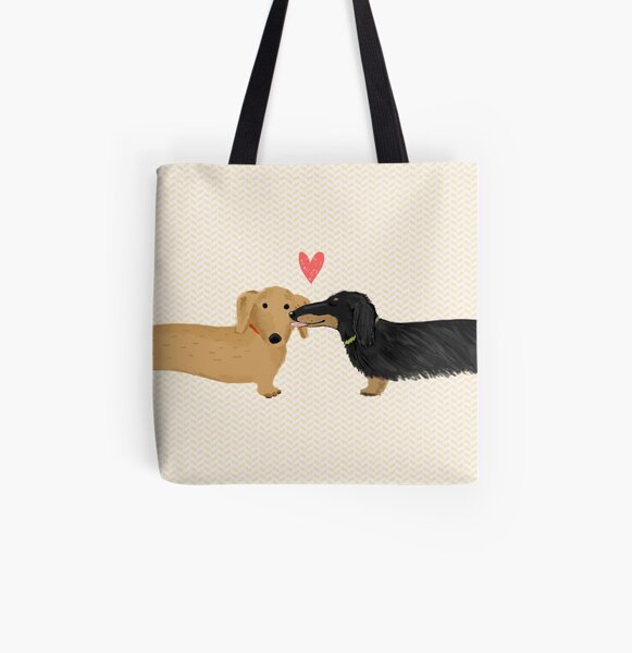 Teckels Love Tote bag doublé