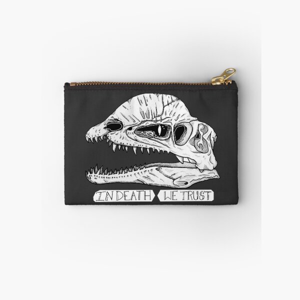 Item preview, Black and white Dilophosaurus Skull (In Death We Trust) designed and sold by smolartistalyx.