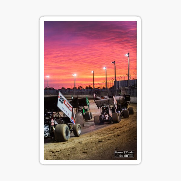 Sunset at the Speedway track. Sticker