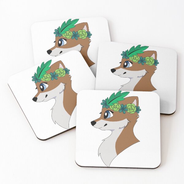 Item preview, Chibi wolf with a flower crown designed and sold by RosieGold.