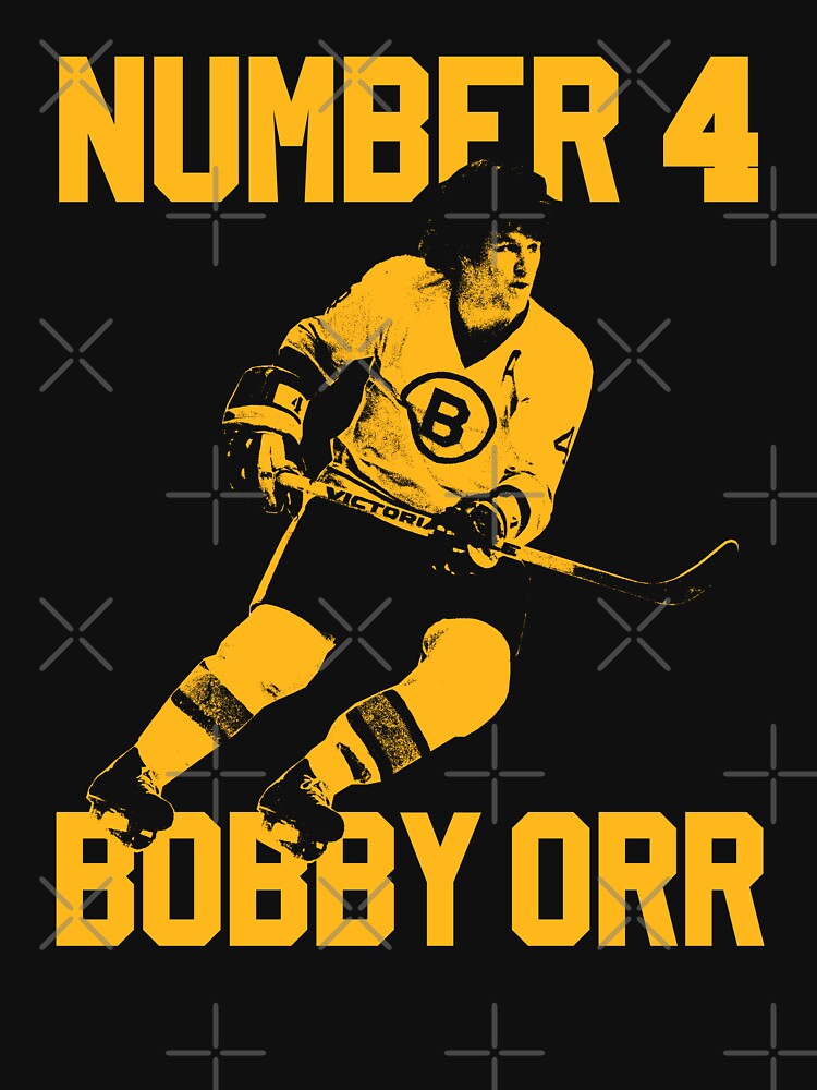 4 boston bruins shirt Bobby Orr The Yellow Stencil Boston Bruins