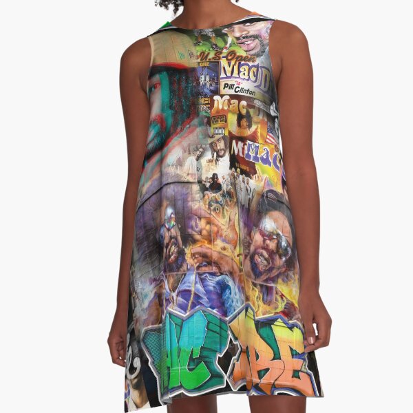 Mac Dre Fan Art Mac Dre Mural Mac Dre Thizz The mac named DRe Mac Mother Fucking Dre Hyphy Merch & Gear A-Line Dress