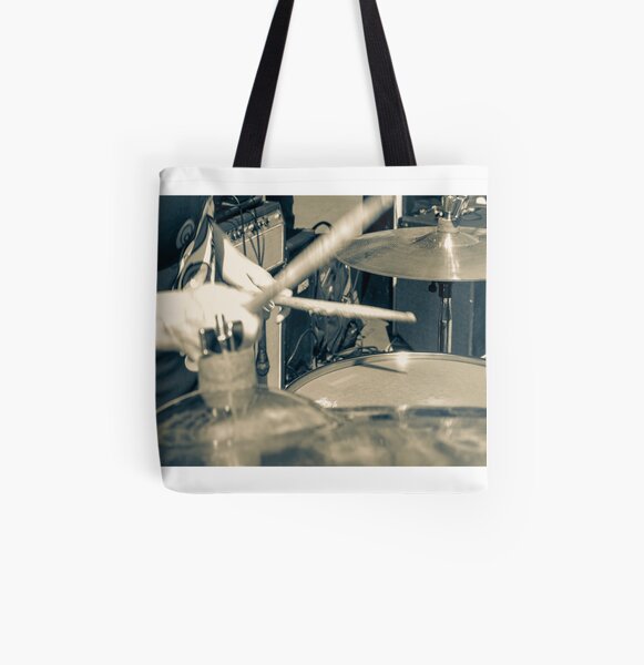 drums e drumsticks All Over Print Tote Bag