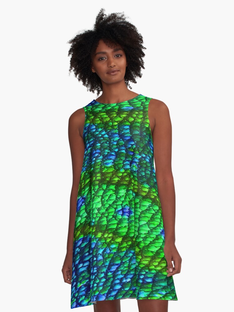 green scale dress