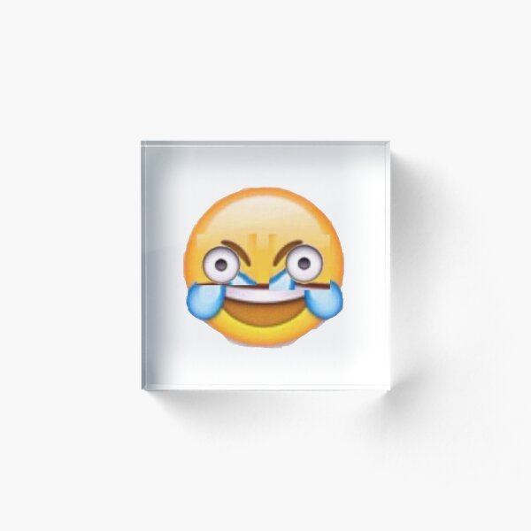 Demented Smiley Emoji Acrylic Block