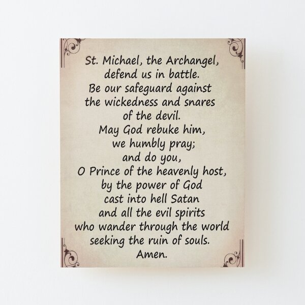 The Saint Michael's Prayer Wood Mounted Print