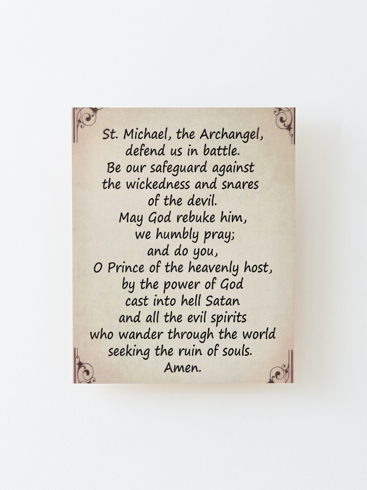 Alternate view of The Saint Michael's Prayer Mounted Print