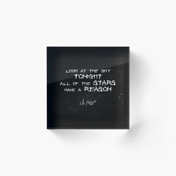 Lil Peep Star Shopping Lyrics Starry Background Acrylic Block