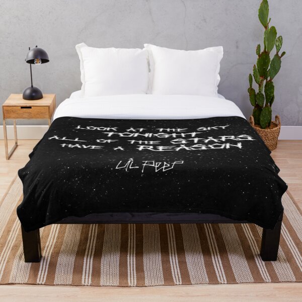Lil Peep Star Shopping Lyrics Starry Background Throw Blanket