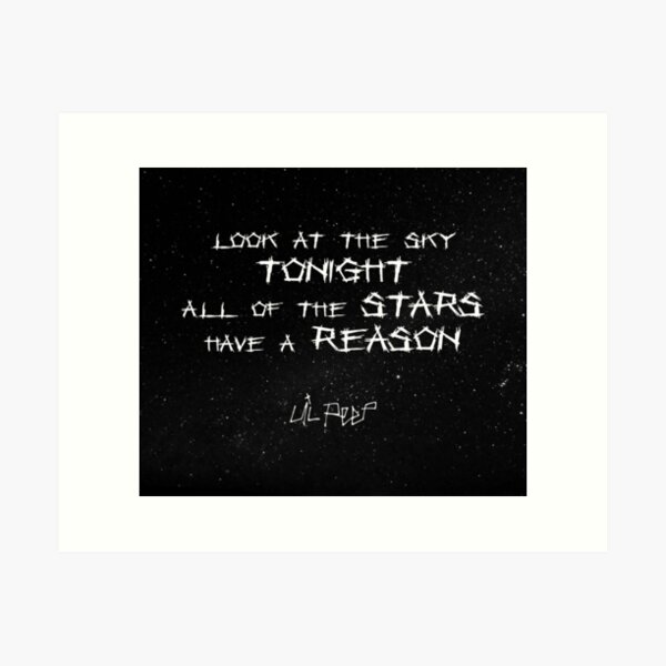 Lil Peep Star Shopping Übersetzung Starry Background Kunstdruck