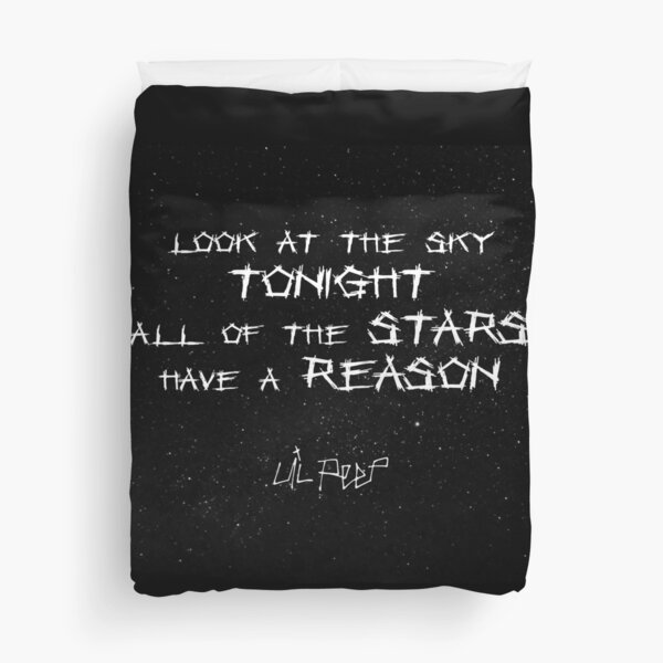 Lil Peep Star Shopping Letras Fondo estrellado Funda nórdica