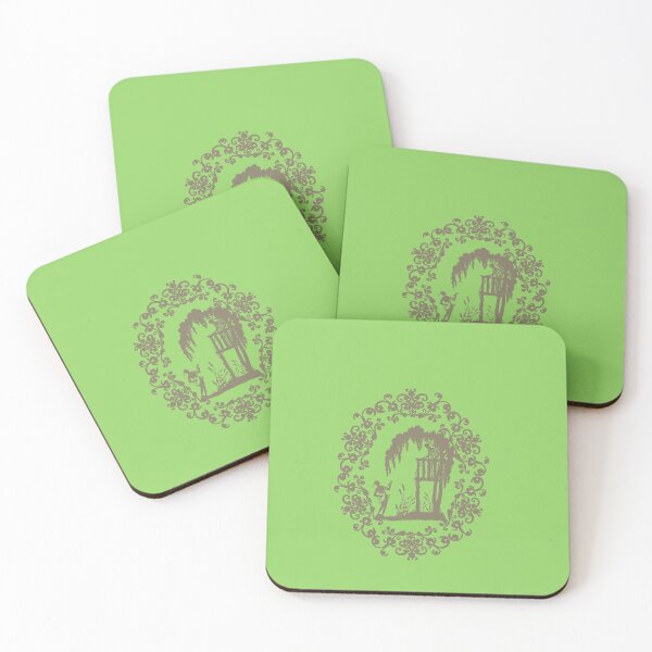 Item preview, Balcony Scene Silhouette - Lime Green designed and sold by LochNestFarm.