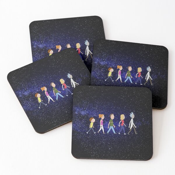 Rick and Morty family together Coasters (Set of 4)