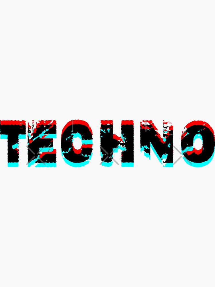 "techno music design" Sticker by phys Redbubble