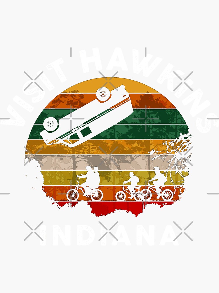 "Visit Hawkins Indiana Things" Sticker for Sale by srtsrtsa Redbubble