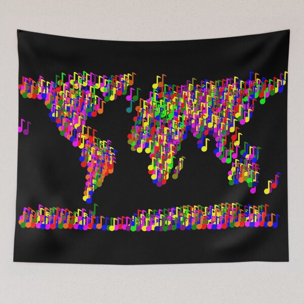 Item preview, World Map Music Notes designed and sold by piedaydesigns.