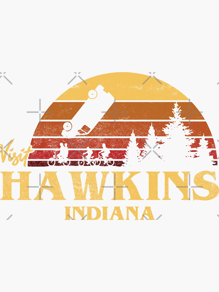 "Visit Hawkins Indiana Things" Sticker for Sale by srtsrtsa Redbubble