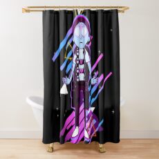 Morty Hovering with Death Crystal Cyberpunk Shower Curtain