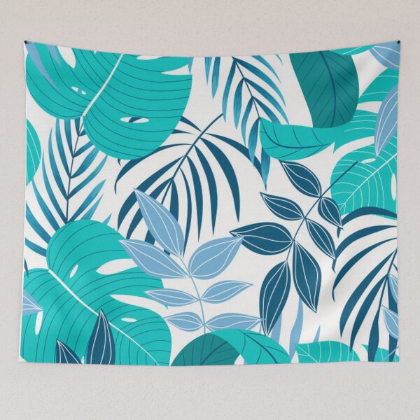 Item preview, Gorgeous Tropical Pattern in Shades of Blue and Green designed and sold by pugmom4.