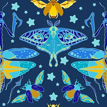 Artwork thumbnail, Lunar Insect Pattern by carissa williams