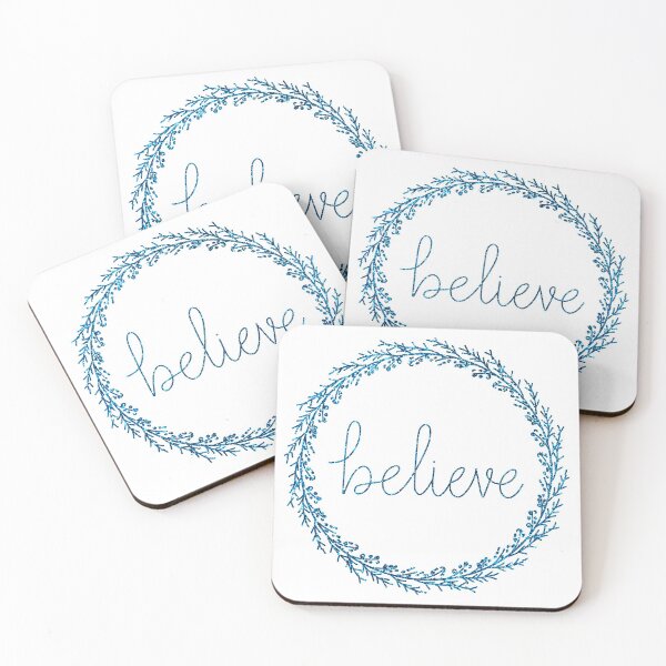 Item preview, Believe Blue Glitter Wreath Christmas Pattern designed and sold by harmoneer.