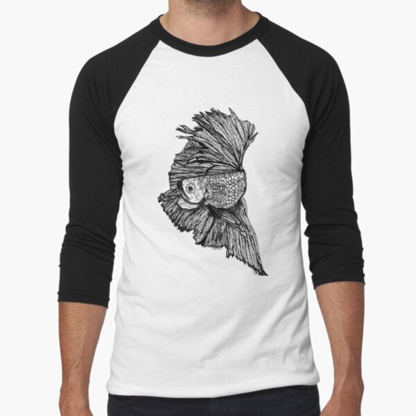 Gloria the Fighting Fish Baseball ¾ Sleeve T-Shirt