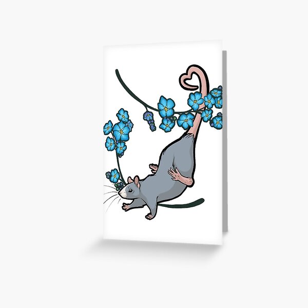 Forget Me Not - Rat 5 - Blue Greeting Card