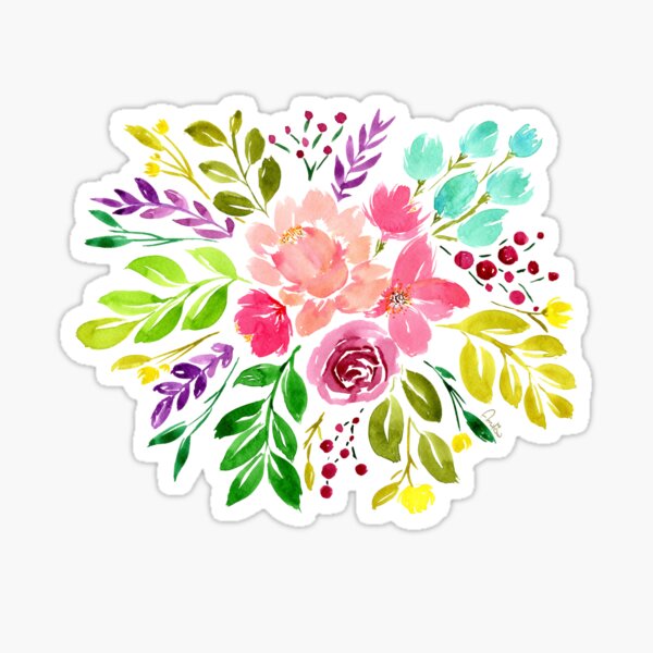 Watercolour fantasy bouquet Sticker