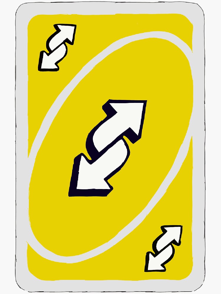 Yellow UNO Reverse Card" Sticker for Sale by mezziee | Redbubble