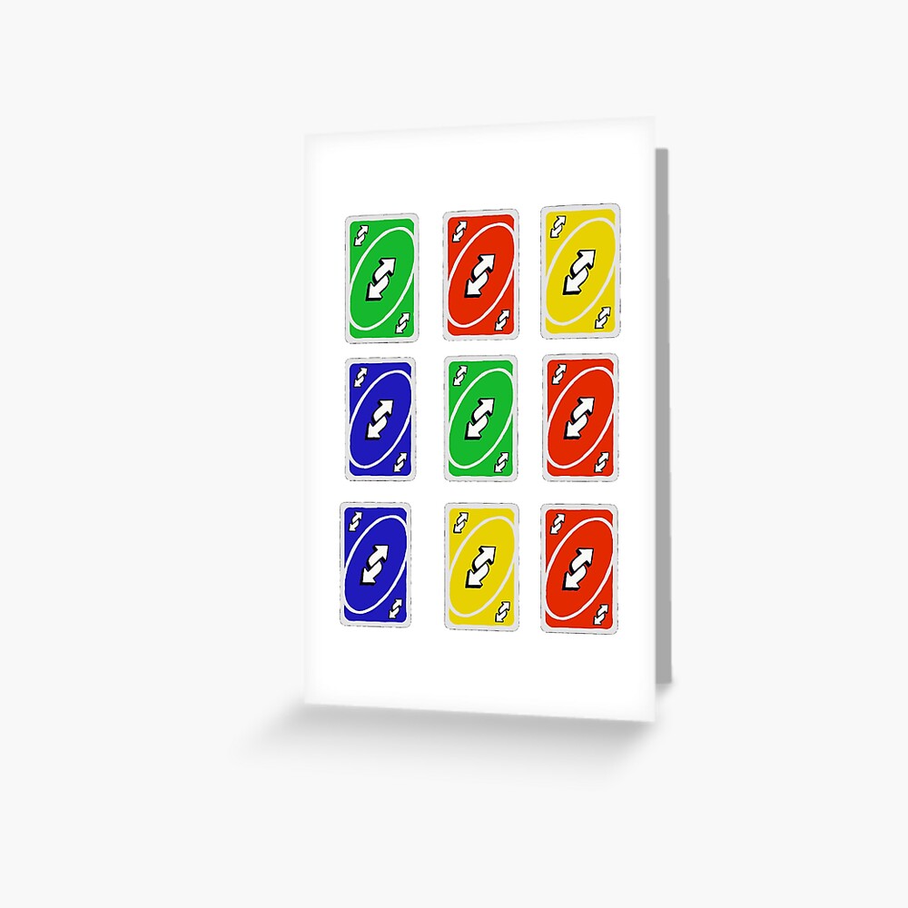 Red UNO Reverse Card Greeting Card for Sale by mezziee