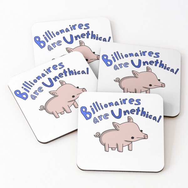 Anti-Billionaire Pig - Tiny Snek Comics Coasters (Set of 4)