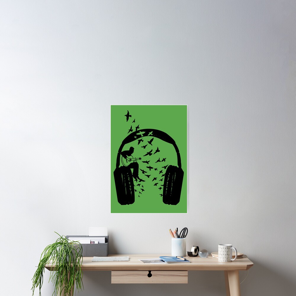 Headphone - guitar Poster