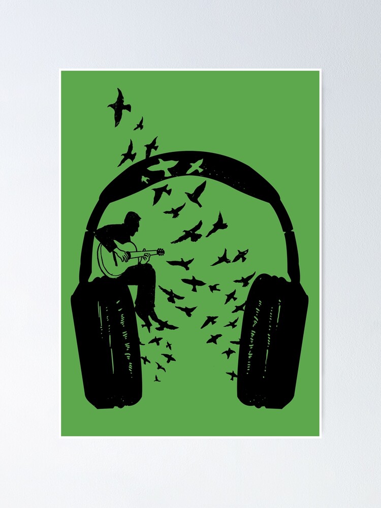 Alternate view of Headphone - guitar Poster