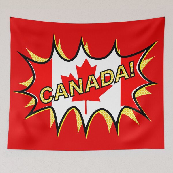 Item preview, Canadian Flag Comic Style Starburst designed and sold by piedaydesigns.