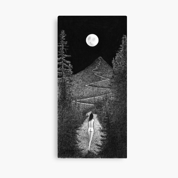 Summit - Sophia Ascends the Moonlit Mountain Canvas Print