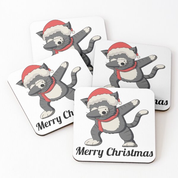 Item preview, grey cat dab merry christmas designed and sold by atevern.