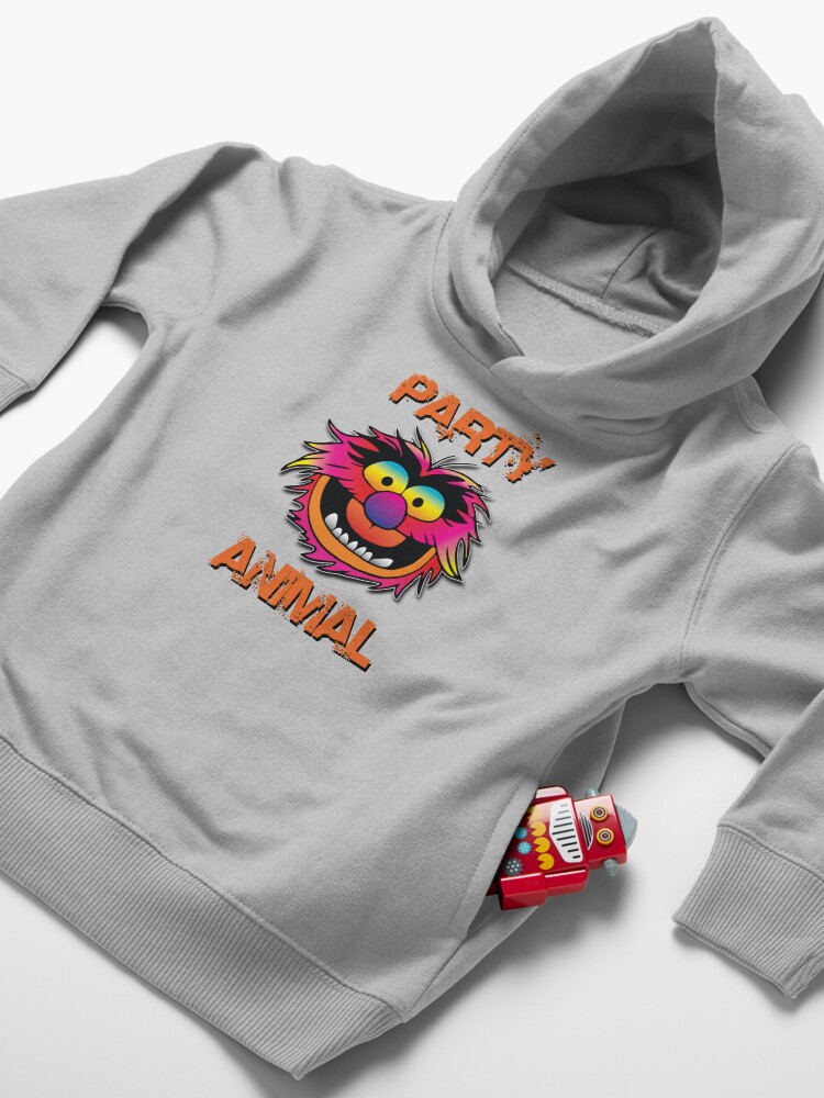 Alternate view of Party Animal Muppet - Orange Toddler Pullover Hoodie