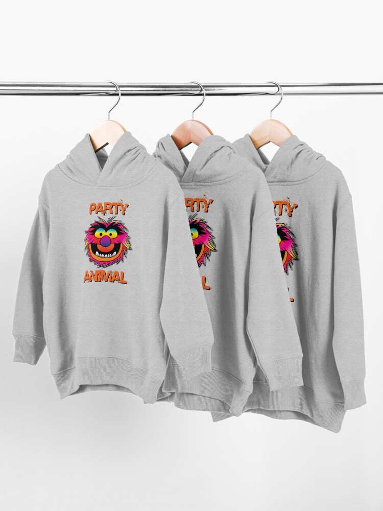 Alternate view of Party Animal Muppet - Orange Toddler Pullover Hoodie