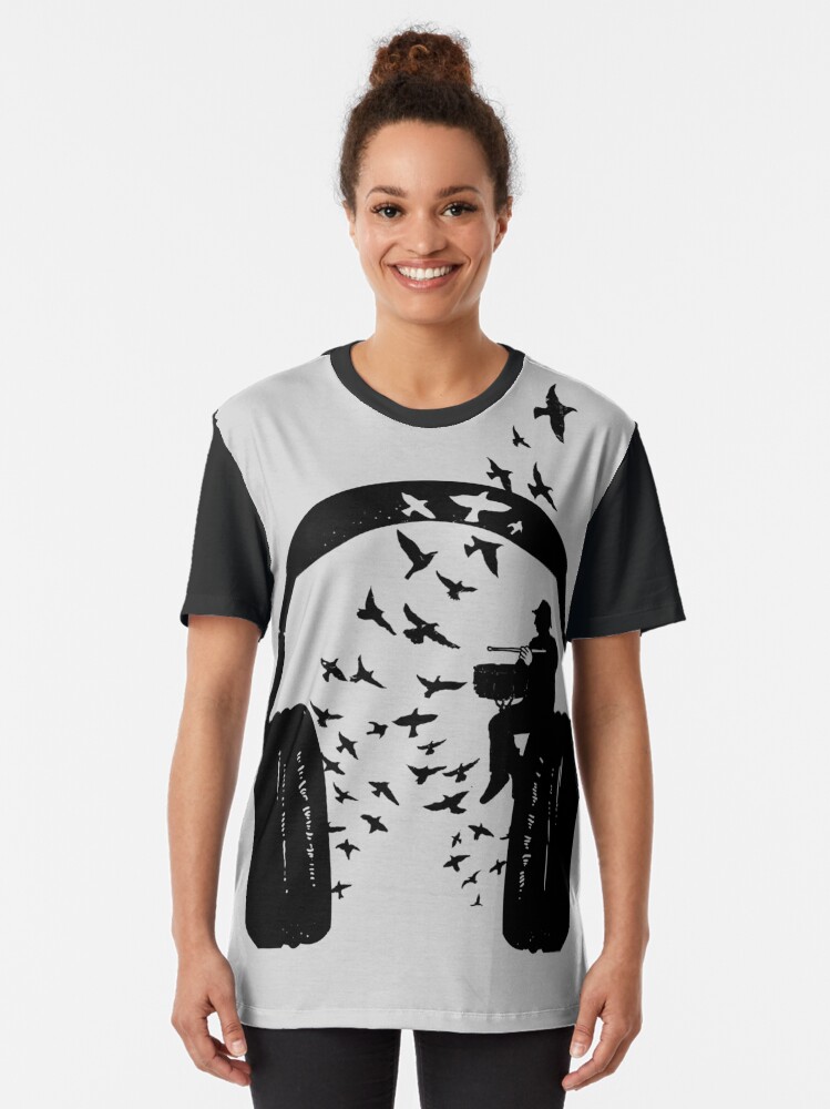 Alternate view of Headphone - Snare drum Graphic T-Shirt