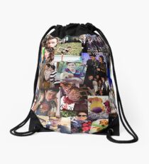 Glee Collage Lea ,Darren, Chris Drawstring Bag