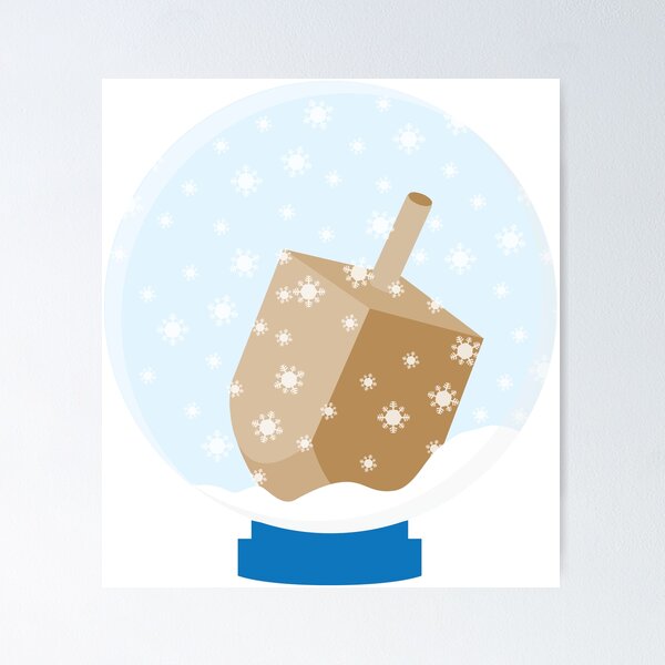 Artikelvorschau, Schneekugel mit Chanukka Dreidel entworfen und verkauft von sigdesign.