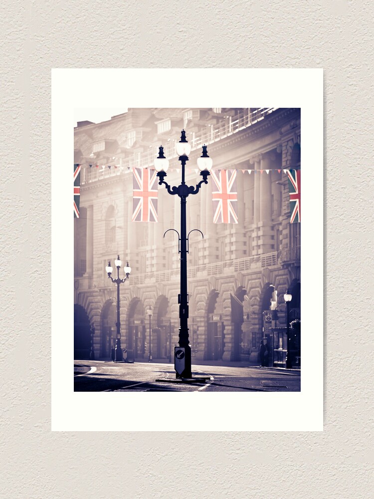 Alternate view of London. Regent Street. Royal Wedding Flags. Art Print