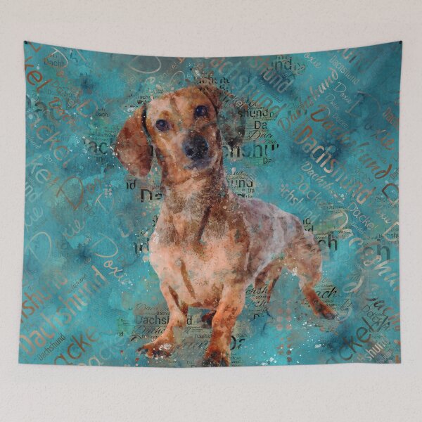 Item preview, Dachshund dog Mixed Media Art designed and sold by k9printart.